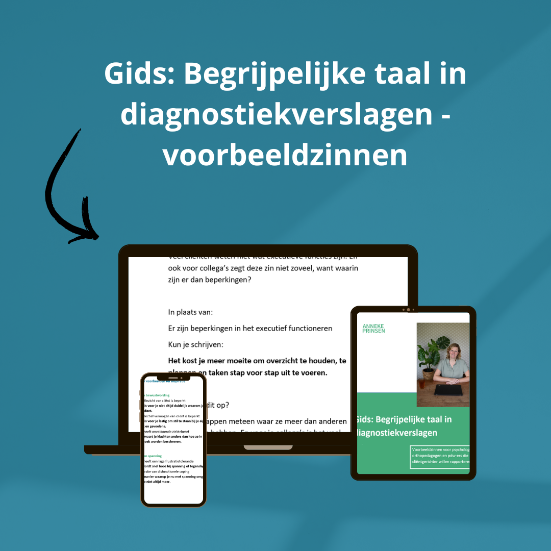 Gids: begrijpelijke taal in diagnostiekverslagen - voorbeeldzinnen